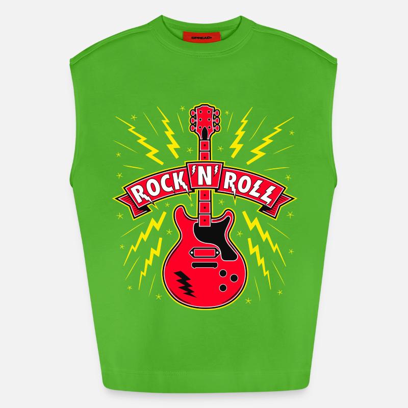 Rock 'n' roll-gitarr - Heavyweight Oversized Organic Tank Top Made in EU - Apple Neon