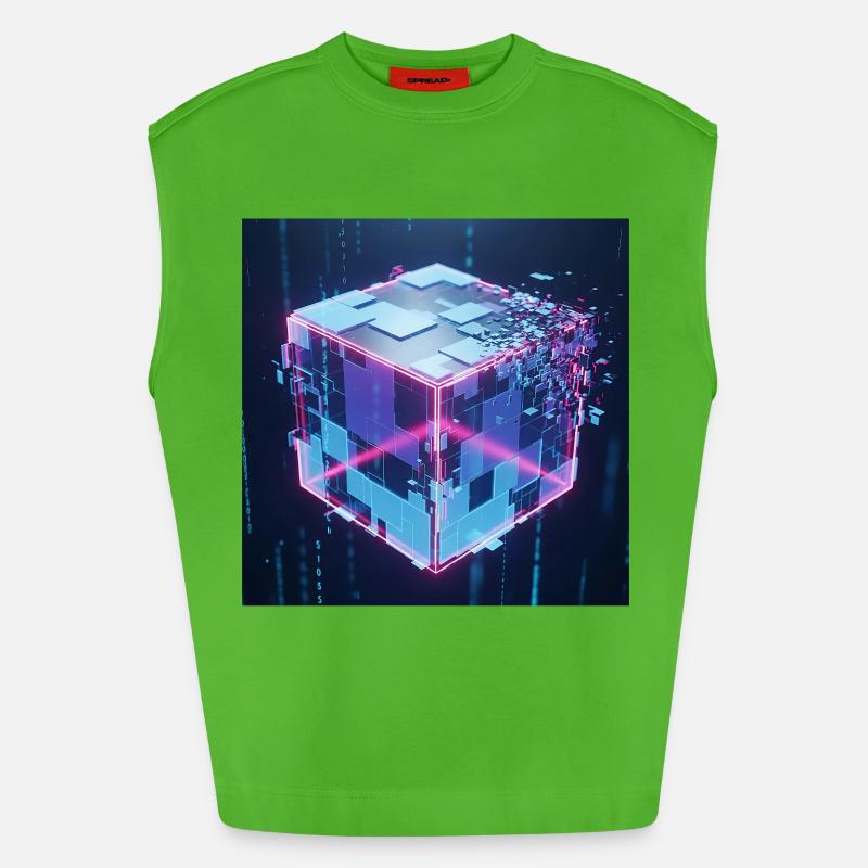 Digital Cube Technology Digital Cube Tech - Heavyweight Oversized Organic Tank Top Made in EU - Apple Neon