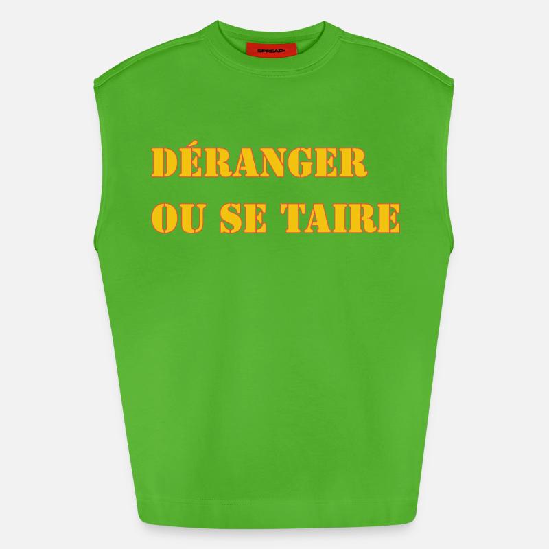 STÖREN ODER SCHWEIGEN. - Heavyweight Oversized Organic Tank Top Made in EU - Apple Neon