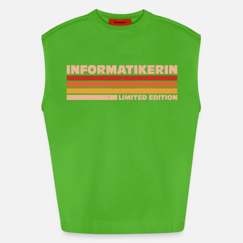 Computer Scientist Computer Scientist Programmer - Heavyweight Oversized Organic Tank Top Made in EU - Apple Neon