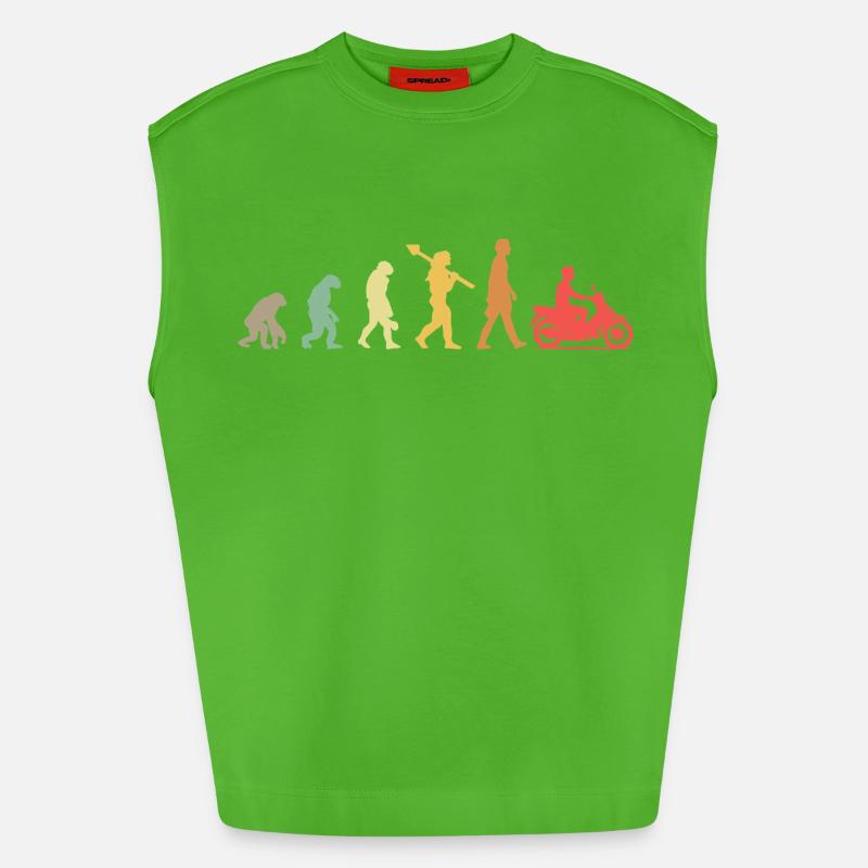 Evolution Moped Moped Driver - Heavyweight Oversized Organic Tank Top Made in EU - Apple Neon