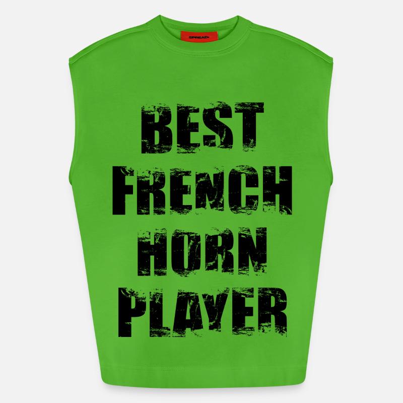 French horn player - Heavyweight Oversized Organic Tank Top Made in EU - Apple Neon