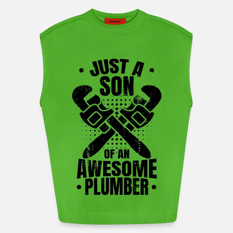 Little Plumber - Heavyweight Oversized Organic Tank Top Made in EU - Apple Neon