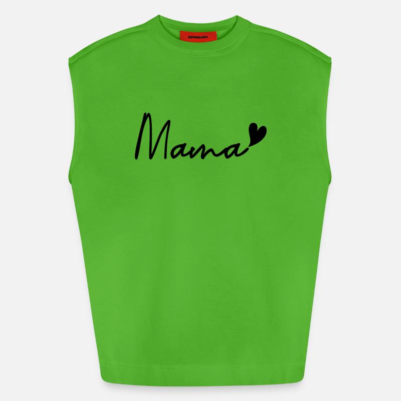 mama - Heavyweight Oversized Organic Tank Top Made in EU - Apple Neon