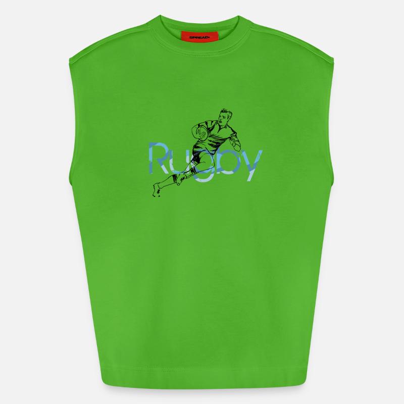 rugby - Heavyweight Oversized Organic Tank Top Made in EU - Apple Neon