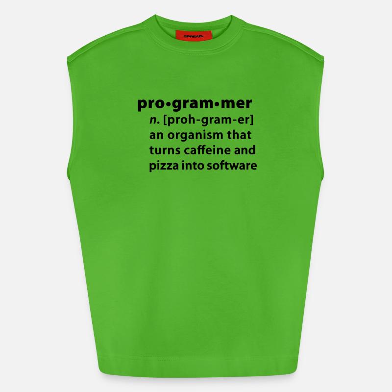 Program definition - the definition Programmer - Heavyweight Oversized Organic Tank Top Made in EU - Apple Neon