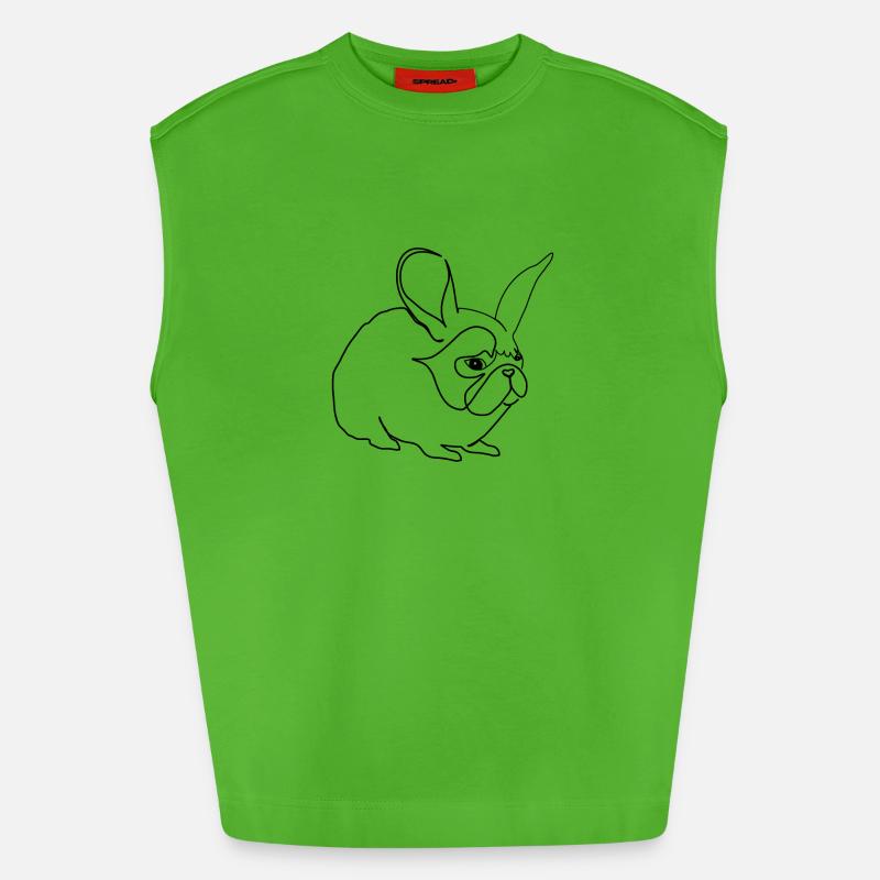 Hase oder Mops - Heavyweight Oversized Organic Tank Top Made in EU - Apple Neon