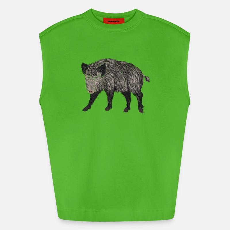 boar - Heavyweight Oversized Organic Tank Top Made in EU - Apple Neon