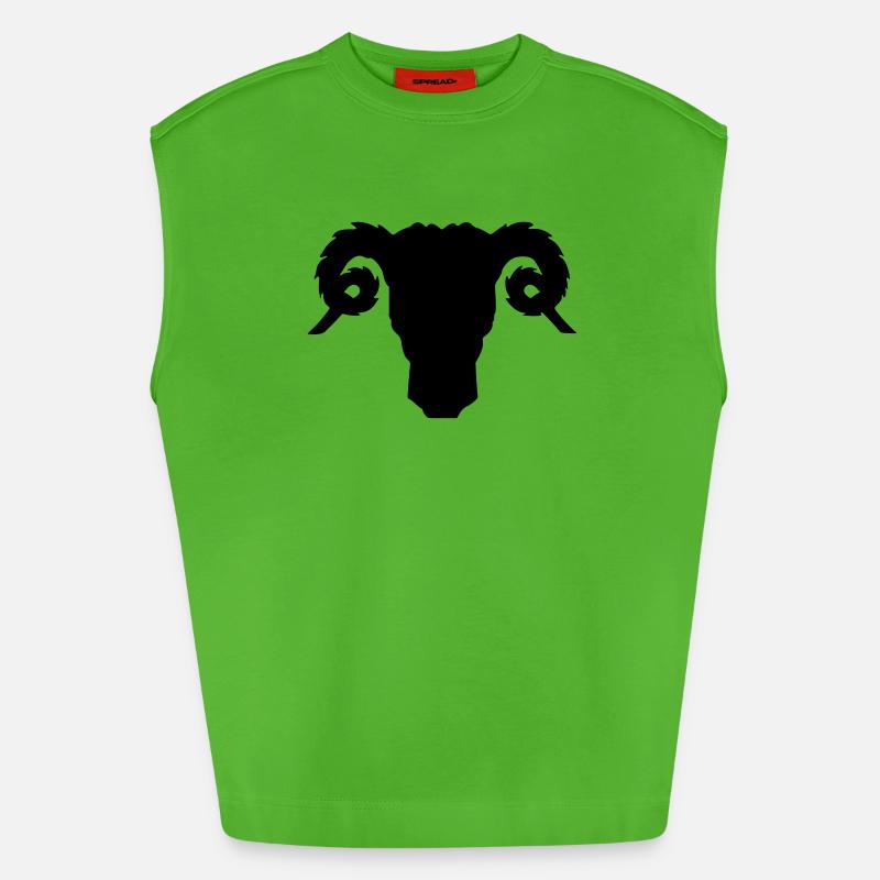 Bock- oder Rammkopfschattenbild - Heavyweight Oversized Organic Tank Top Made in EU - Apple Neon