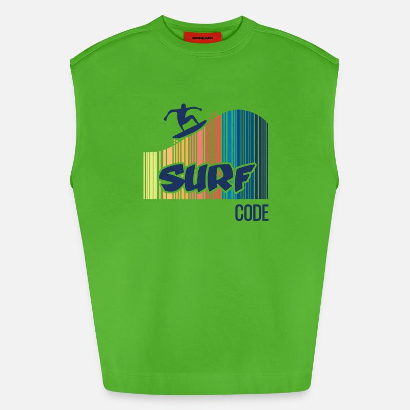 Surf Code - Heavyweight Oversized Organic Tank Top Made in EU - Apple Neon