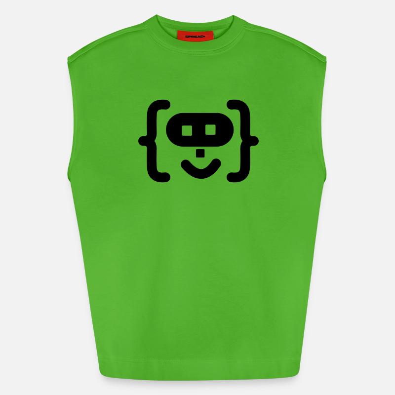 Logo du code du programmeur hacker - Débardeur bio épais oversize fabriqué en UE - Apple Neon