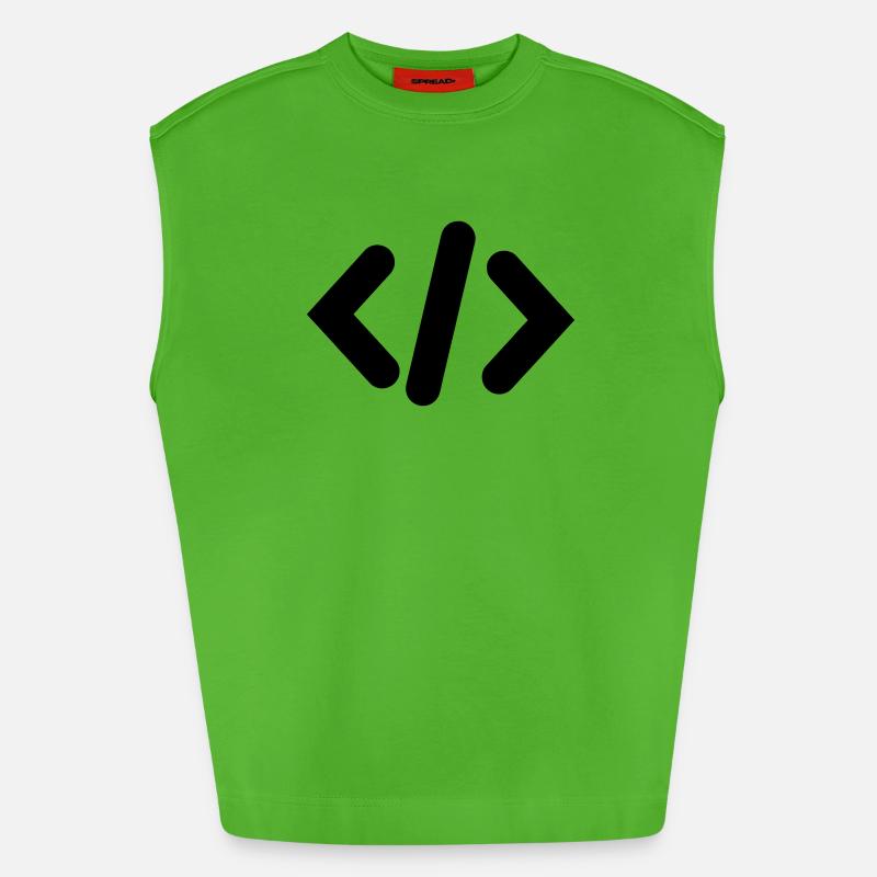 Code du programmeur - Débardeur bio épais oversize fabriqué en UE - Apple Neon