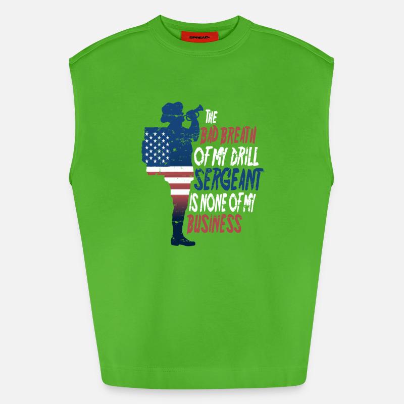 Drill Sergeant - Heavyweight Oversized Organic Tank Top Made in EU - Apple Neon