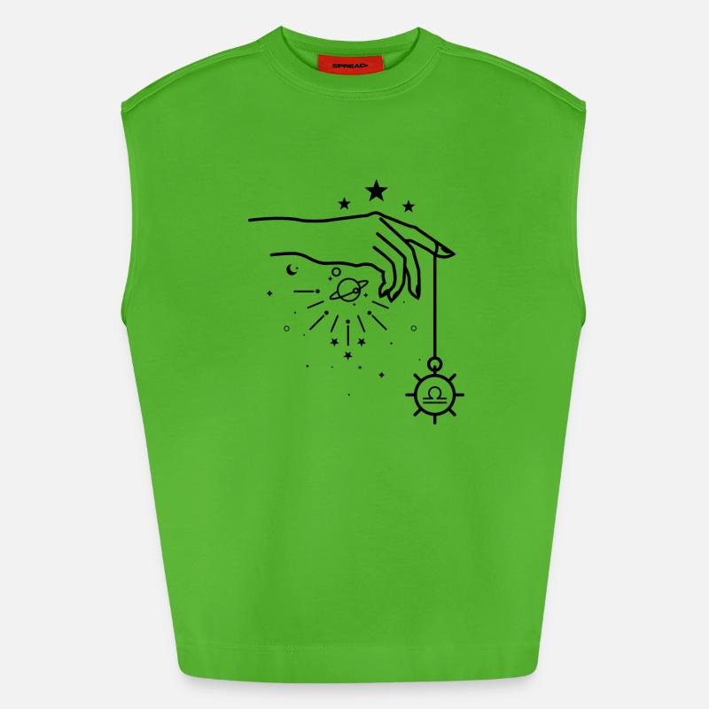 Libra zodiac astrology - Heavyweight Oversized Organic Tank Top Made in EU - Apple Neon