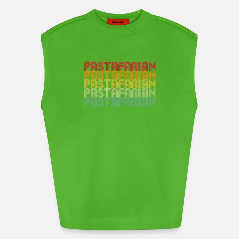 Rainbow Font Stack Pattern - Heavyweight Oversized Organic Tank Top Made in EU - Apple Neon