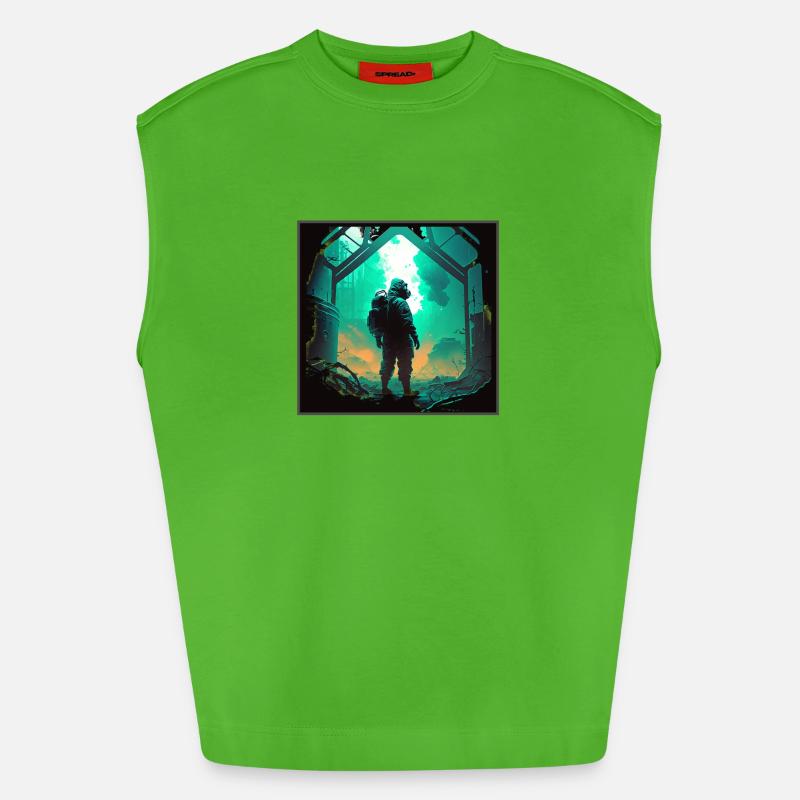 Apocalypse Laboratory - Heavyweight Oversized Organic Tank Top Made in EU - Apple Neon