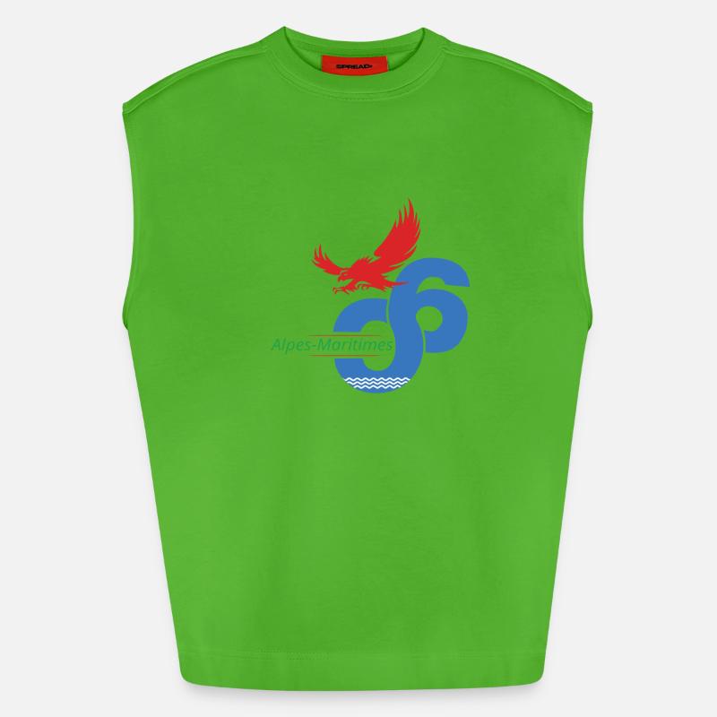 Alpes-Maritimes - Heavyweight Oversized Organic Tank Top Made in EU - Apple Neon