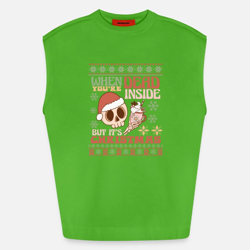 Pull de Noël moche - Débardeur bio épais oversize fabriqué en UE - Apple Neon