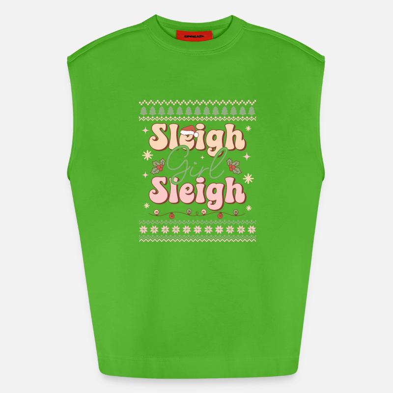 Pull de Noël moche - Débardeur bio épais oversize fabriqué en UE - Apple Neon