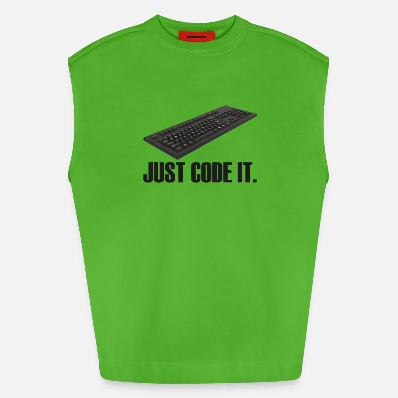 Just Code it - Heavyweight Oversized Organic Tank Top Made in EU - Apple Neon