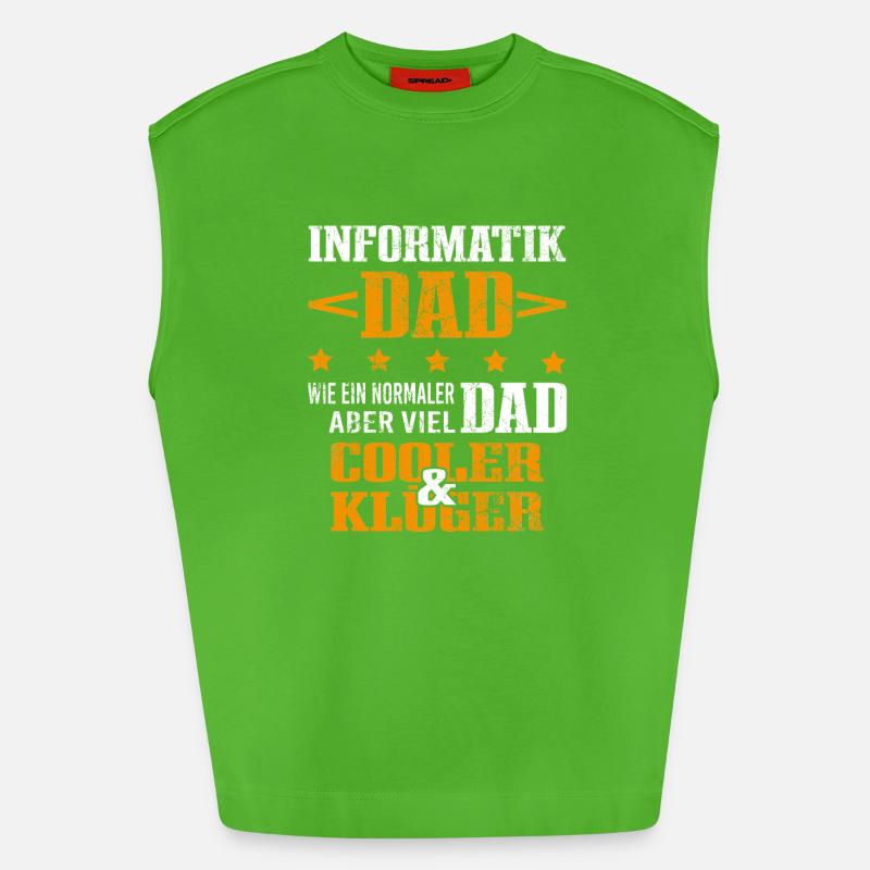 Informatiker Vater Programmierer Technik-Nerd - Heavyweight Oversized Organic Tank Top Made in EU - Apple Neon