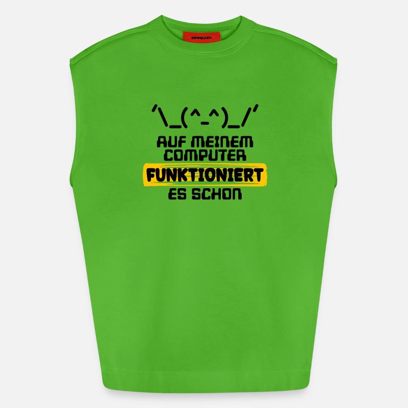 Developer Statement Code Skripting Programmierer - Heavyweight Oversized Organic Tank Top Made in EU - Apple Neon