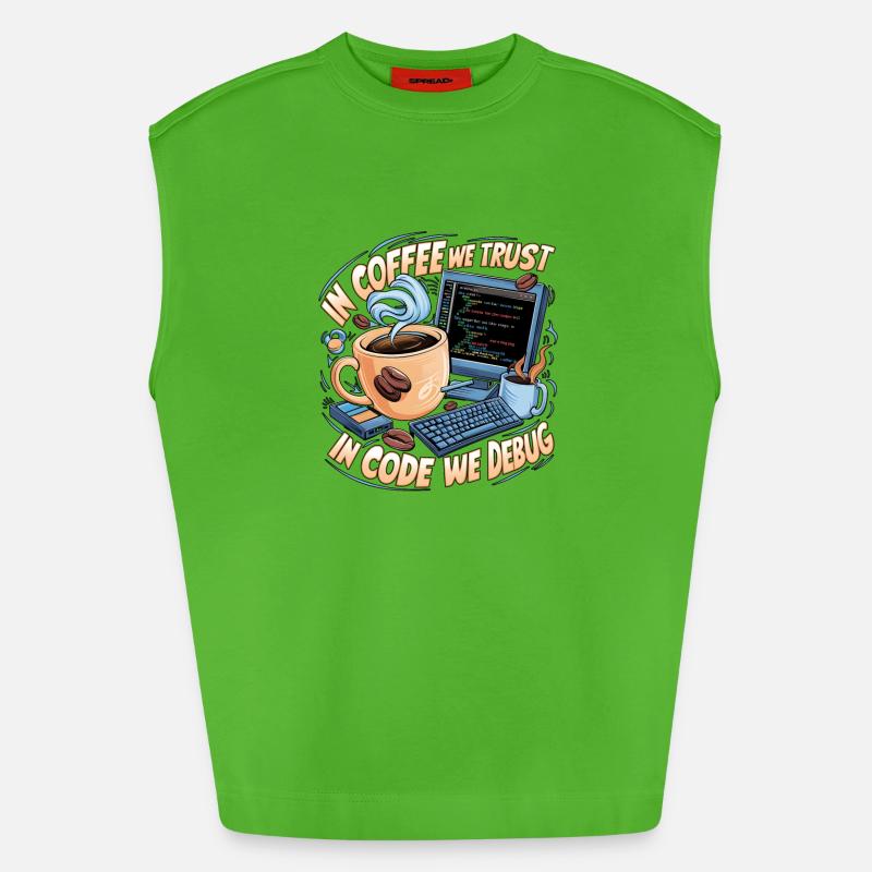 KaffeeCode Debug: In Code Wir Debuggen - Heavyweight Oversized Organic Tank Top Made in EU - Apple Neon