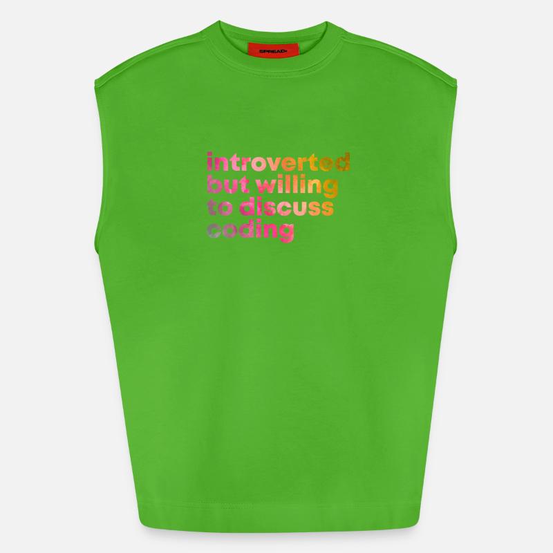 Coding Coding Coding - Heavyweight Oversized Organic Tank Top Made in EU - Apple Neon
