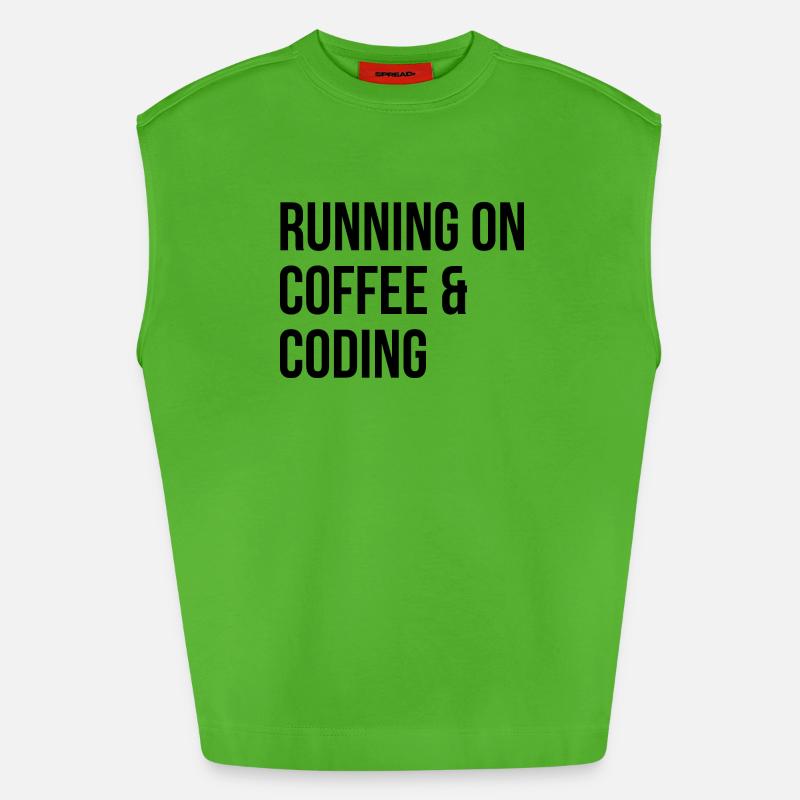 Codierung Codierung Codierung - Heavyweight Oversized Organic Tank Top Made in EU - Apple Neon