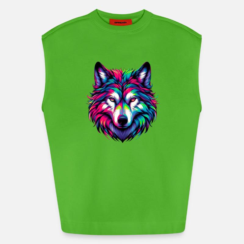 Loup - Débardeur bio épais oversize fabriqué en UE - Apple Neon