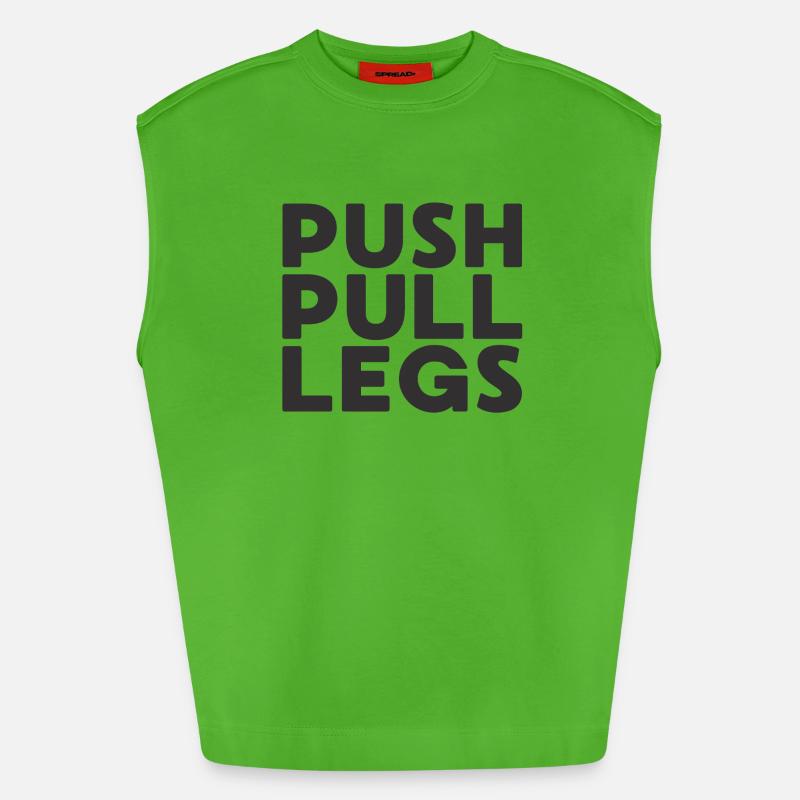 Push Pull Beine Repeat Trainingssplit - Heavyweight Oversized Organic Tank Top Made in EU - Apple Neon