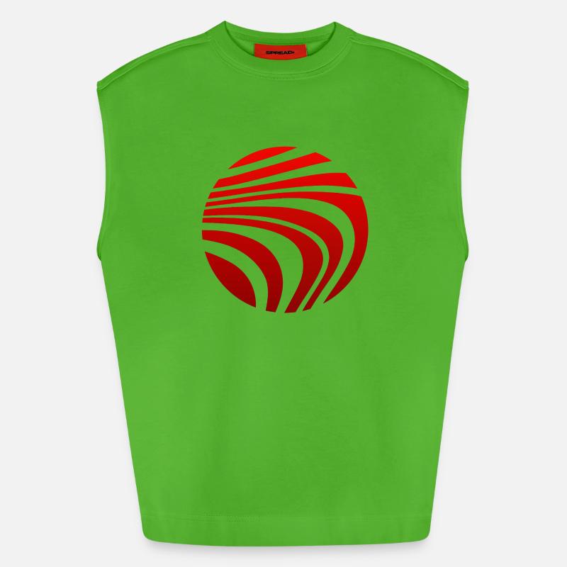 Psychedelic Pattern Red Gradient - Heavyweight Oversized Organic Tank Top Made in EU - Apple Neon