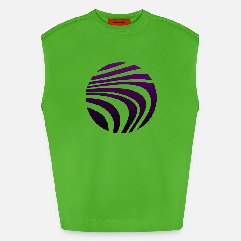Psychedelic Pattern Violet Gradient - Heavyweight Oversized Organic Tank Top Made in EU - Apple Neon