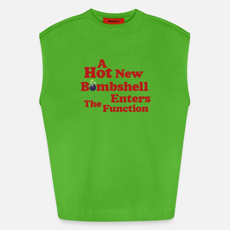 Bombshell at the Function - Heavyweight Oversized Organic Tank Top Made in EU - Apple Neon