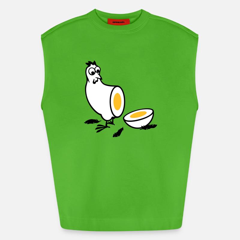 Huhn oder Ei - Heavyweight Oversized Organic Tank Top Made in EU - Apple Neon