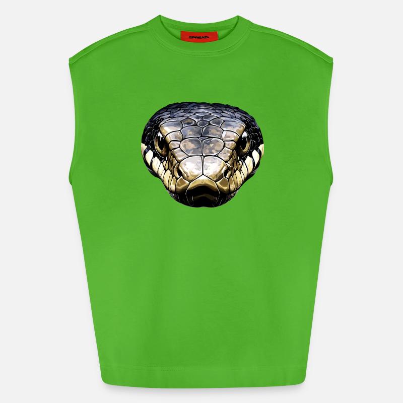 snake, python, cobra, rattlesnake, snakes - Heavyweight Oversized Organic Tank Top Made in EU - Apple Neon