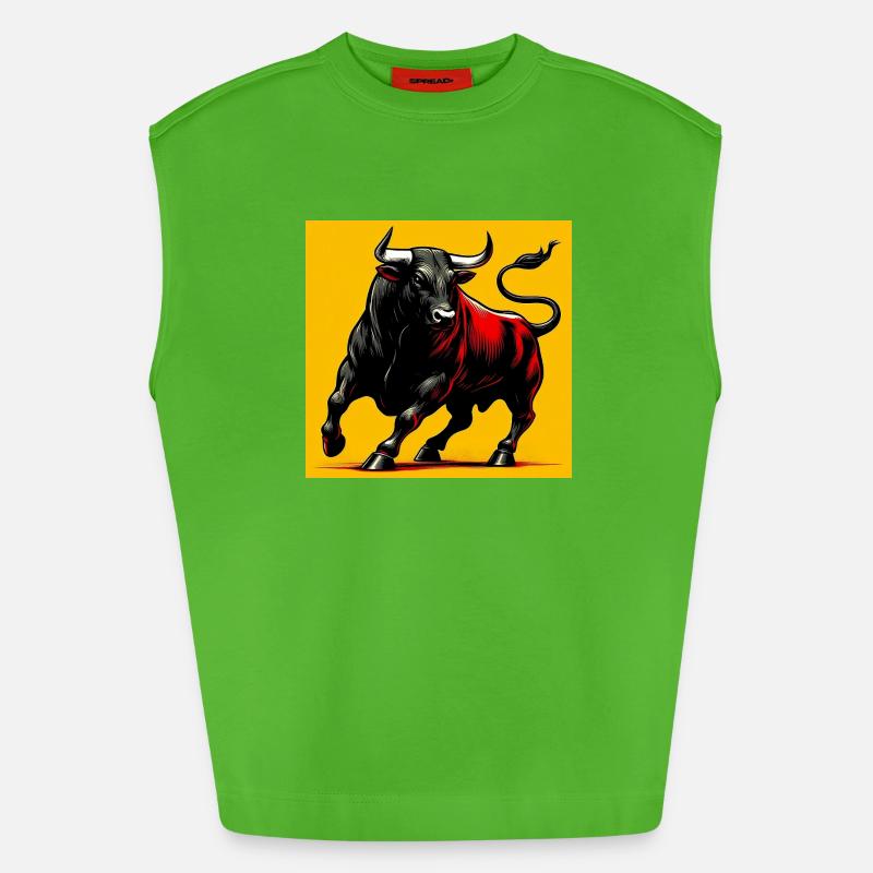 bull - Heavyweight Oversized Organic Tank Top Made in EU - Apple Neon