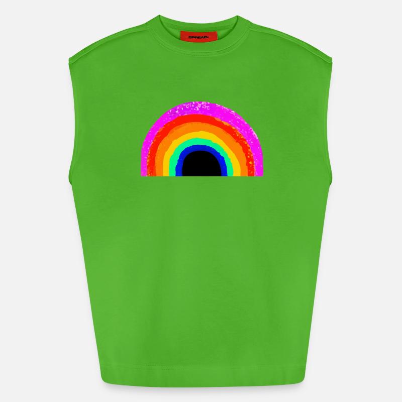 Lebendiger Regenbogenbogen - Heavyweight Oversized Organic Tank Top Made in EU - Apple Neon