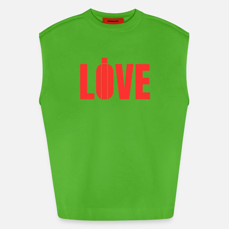 Leben oder lieben - Heavyweight Oversized Organic Tank Top Made in EU - Apple Neon