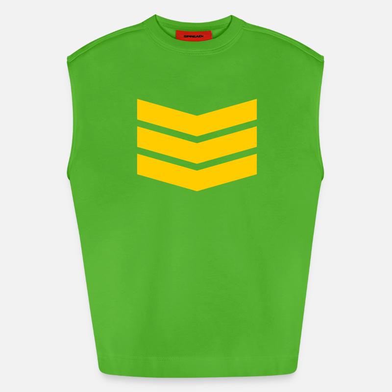 Chevron Stack Bold Pattern - Heavyweight Oversized Organic Tank Top Made in EU - Apple Neon