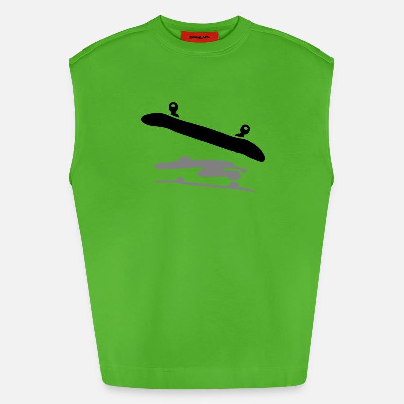Skateboard - Heavyweight Oversized Organic Tank Top Made in EU - Apple Neon