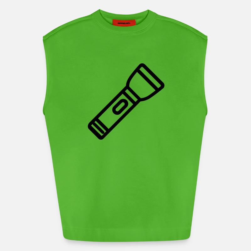 Flashlight - Heavyweight Oversized Organic Tank Top Made in EU - Apple Neon