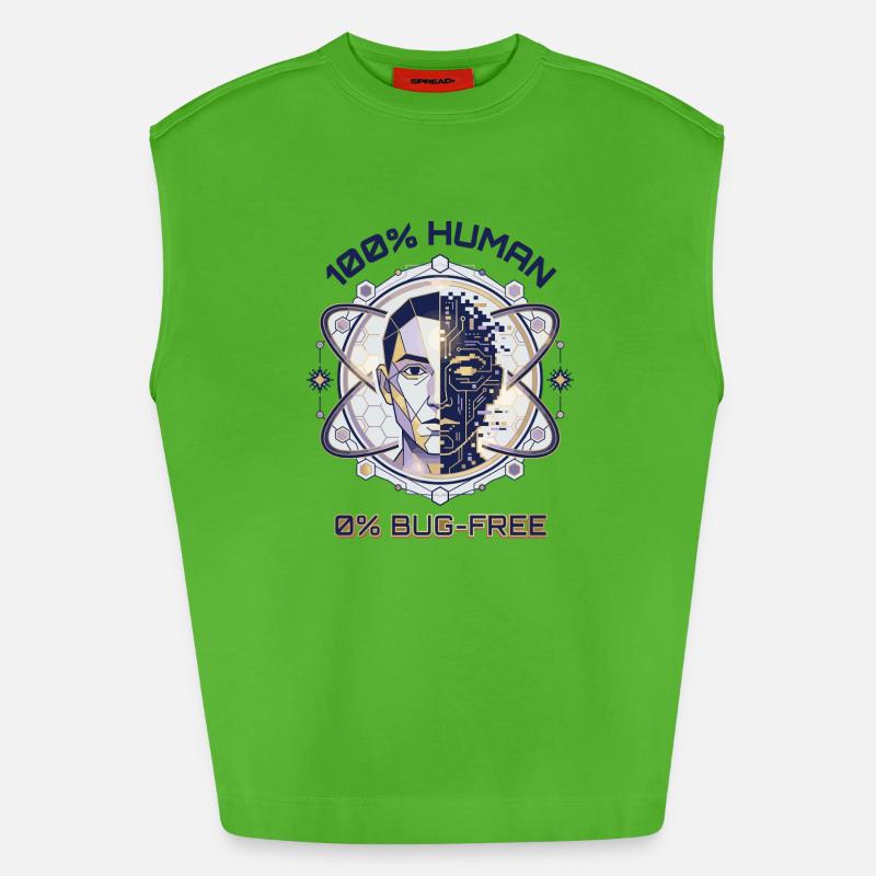 Code de bug humain - Débardeur bio épais oversize fabriqué en UE - Apple Neon