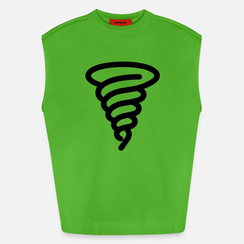 tornado - Heavyweight Oversized Organic Tank Top Made in EU - Apple Neon