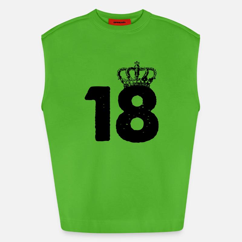 18 Crowns - Heavyweight Oversized Organic Tank Top Made in EU - Apple Neon