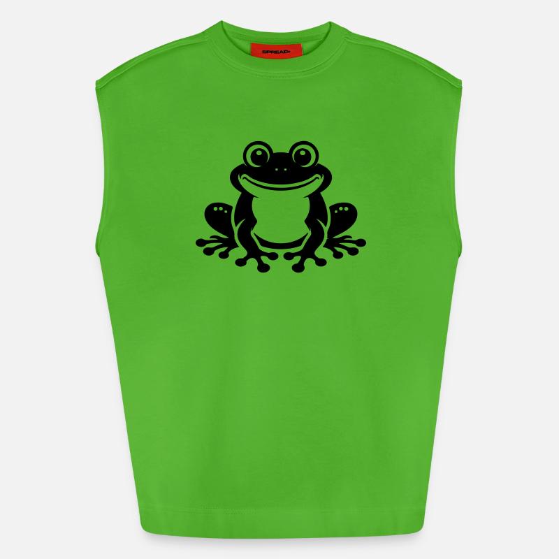 Toad Comic Frog - Heavyweight Oversized Organic Tank Top Made in EU - Apple Neon