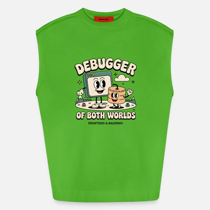 Debugger beider Welten | Debugging Dev - Heavyweight Oversized Organic Tank Top Made in EU - Apple Neon