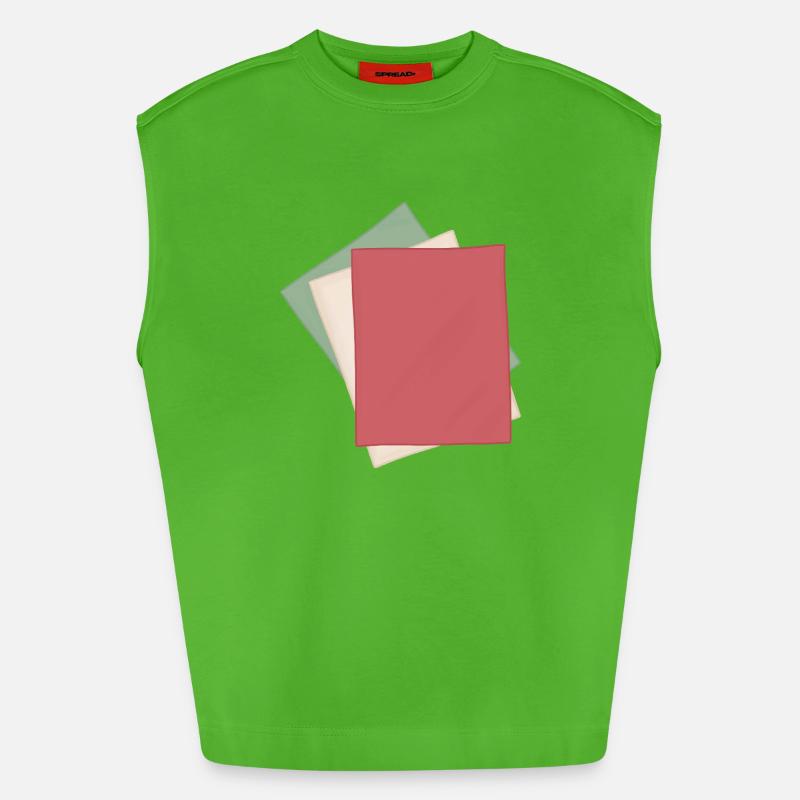 Pastel Paper Stack - Heavyweight Oversized Organic Tank Top Made in EU - Apple Neon