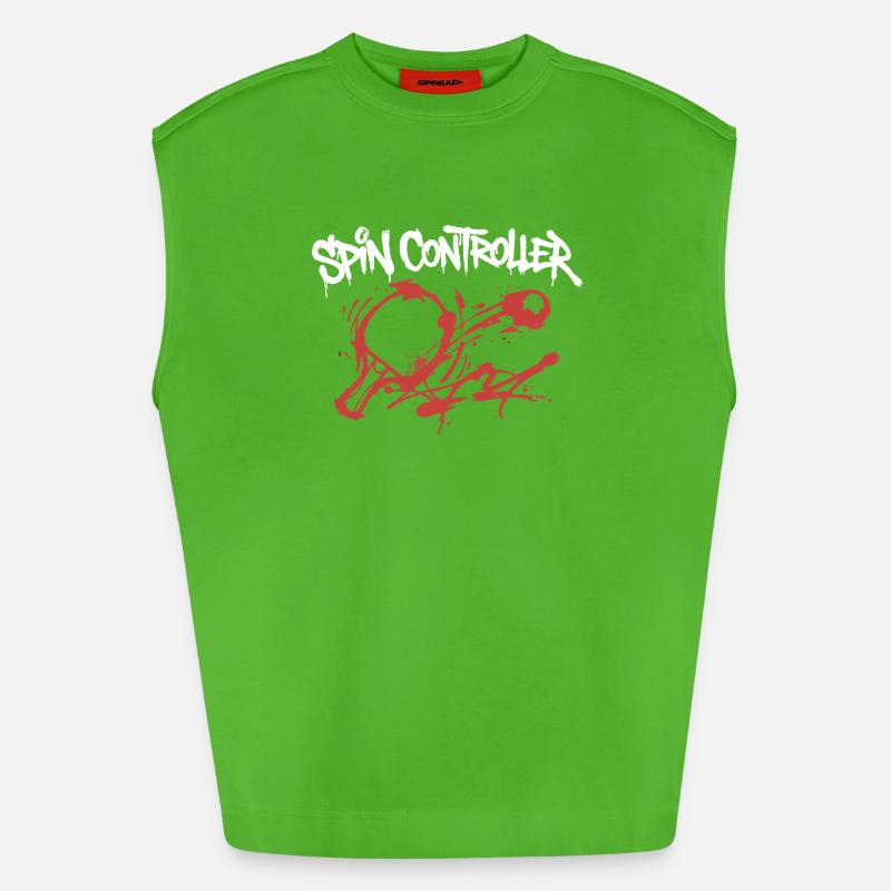 Spin Controller Graffiti - Heavyweight Oversized Organic Tank Top Made in EU - Apple Neon