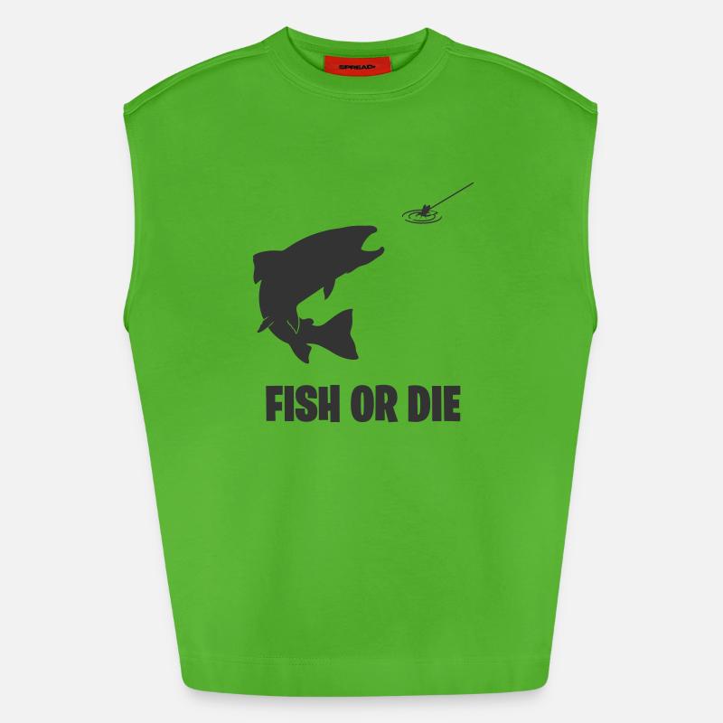 Fisch oder stirb - Heavyweight Oversized Organic Tank Top Made in EU - Apple Neon